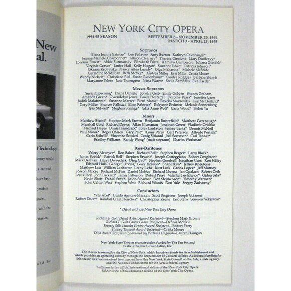 New City Opera Stagebill 1995 La Traviata Janice Hall Stephen Mark Brown Otey - Picture 4 of 7